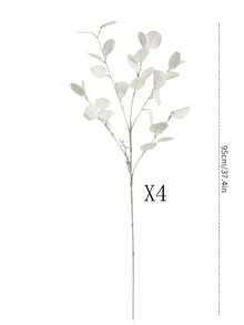 1/2/3 片装 95 厘米人造苹果叶仿真植物，桉树叶，适用于墙面、客厅、卧室、婚礼、派对装饰、桌面填充、家居、书桌装饰、厨房、婚礼、餐桌、中心装饰、办公室、花园、户外、房屋、庭院装饰，四季皆宜。 - 白色 - 查看 10