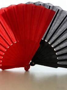 2pcs Minimalist Plastic Folding Hand Fan, Suitable As Accessory For Party, Banquet, Wedding And Other Occasions - Multicolor - View 7