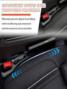 2Pcs Car Seat Gap Filler Leak Proof And Anti-Drop Devices For Storage Phone Key Small Items Multifunctional Seam Organizer Car Center Console Side Armrest Box Car Seat Gap Storage Men And Women Car Essential Accessories Car Interior Decorations - Multicolor - View 7