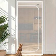 1 件装防猫门帘，双线缝边 - 重型塑料宠物门，适用于猫和小型犬，易于安装/拆卸，门用屏障，耐用防猫纱门 - 多色 - 查看 2