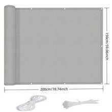 95% UV Protection Privacy Shading Cloth, Garden Privacy Screen, Suitable For Patio, Garden, Balcony, With Tie Straps & Ropes - Multicolor - View 11