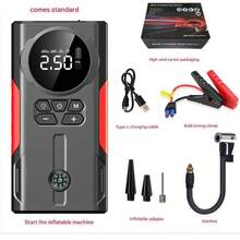 Air Compressor Jump Starter, Power Bank - Rapid Phone Charging, Car Battery Charger, Emergency LED Light, Fast Inflation, Tire Pressure Detection, Portable 12V Car Battery Booster - Multicolor - View 11