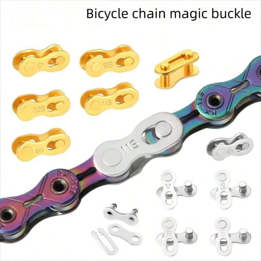 1對/5對自行車鏈條缺失環,快速連接速度鏈條連接器適用於6/7/8/9/10/11/12速,公路車、山地車、BMX、戶外騎行維修零件 - 彩色 - 查看 1
