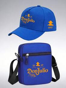 1pc/2pcs Vintage Don Julio Print Unisex Baseball Cap And Crossbody Bag Street Style All-Season Casual Daily Outfit Set - Multicolor - View 16