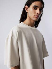 Men's Oversized Streetwear T-Shirt - 米色 - 查看 1