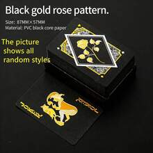 豪華金箔撲克牌 - 防水 - 適合魔術與派對娛樂，PVC材質製成，適用於派對、創意玩具、卡牌與撲克系列、德州撲克 - 彩色 - 查看 8
