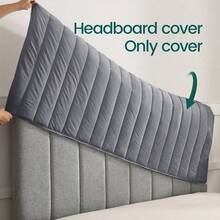 Thickened Velvet Headboard Cover, Full Wrap-Around Dust-Proof, Double-Sided Soft Packaging, Anti-Collision Headboard Cover - Dark Grey - View 13