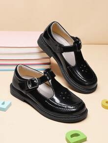Girls Mary Jane Ballet Flats – School Uniform Dress Shoes For Toddler & Little Girls(Back To School Shoes) - 黑色 - 查看 1