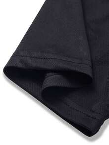 Easy But Not Simple | Short-Sleeved T-Shirts With Custom Print, Basic Design, Hanging Detail For Display, Stretchy And Comfortable, Easy To Handle For Travel And Commuting, Round Neck Suitable For Gym And Running. - Black - View 5
