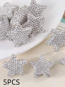 5 piezas de cuentas de arcilla con pentágono de cristal de colores, accesorios hechos a mano para collares, encantos de bolso y joyería - 5 PIEZAS - Estrella de cinco puntas - Ver 13