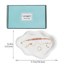1188- Lynagert Cloud-Shaped Trinket Tray,  Jewelry Tray, Ceramic Dish For Rings And Jewelry Trinkets, For Organizing Earrings And Necklaces, Mother's Day Gift - 白色的 - 查看 2