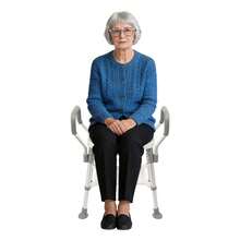 YUNRUX Shower Chair With Shelf, Shower Seat With Backrest And Armrests, Height Adjustable - A - View 1
