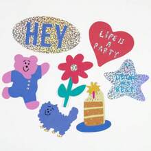 Chic Greeting Life Sticker Pack Bear Ghost MMCK-503 Yellow - 写真のように - チェックする 3