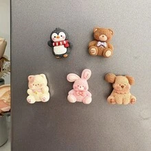 5個/10個/15個可愛動物樹脂冰箱磁鐵，日系可愛企鵝熊兔貓狗冰箱貼，動物愛好者適用可愛美學廚房裝飾，適合廚房裝飾、家居裝飾、房間和桌面配件、廚房必需品 - 動物磁貼 - 查看 2
