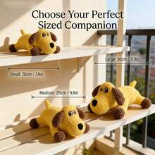 Small Yellow Dog Plush Squeaky Doll, Pet Squeaky Doll, Dog Chew Doll, Durable With Sound Effect, Cleans Teeth, Interactive Game, Warm Companion, Pet Shaped Corn Corduroy Corduroy, Cute Home Decor Plush Doll, Pet Gift, Birthday Gift, Holiday Gift, Pet Supplies And Dog Products And Dog Toys And Plush Toys. - Yellow - View 2