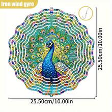 1 Pack 10 Inch Colorful Peacock Spreading Tail 3D Wind Spinner, Wind Spinner Kit With 360° Swivel Hook DIY Wind Chime, All Season Holiday Hanging Decor, Creative Gift For Christmas Halloween Outdoor Ornament - A - View 8