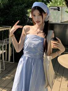 Women Long Dresses - Blue - View 5