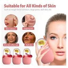 1/4 piezas Bol de baño de hielo de silicona reutilizable y plegable - Adecuado para cara, ojos y cuello | Reduce poros, reduce arrugas, elimina la hinchazón, tensa la piel y el acné, Bol de baño de hielo facial de silicona, Herramienta de SPA facial, Accesorio de herramienta de belleza, Enfriamiento facial de verano - rosa - Ver 11