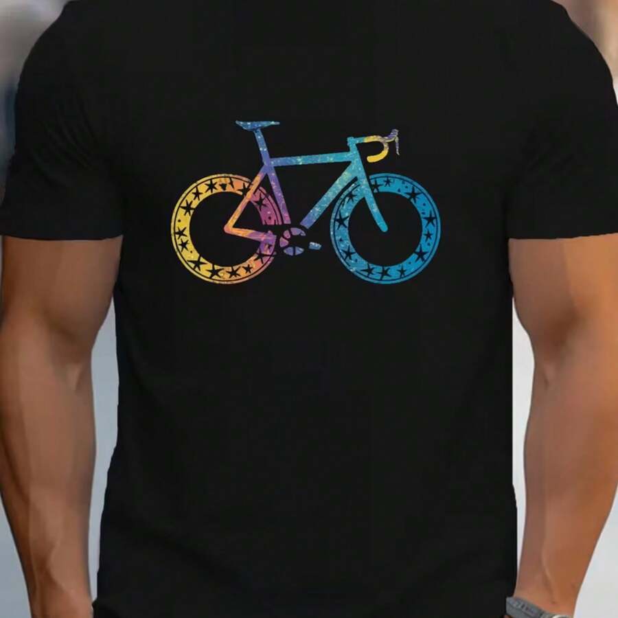 Printed T-Shirt For Men And Women - 黑色 - 查看 1