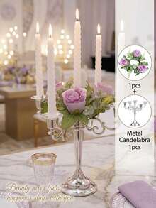 Elegant Multi-Arm Candlesticks,Candle Holder,Birthday Decoration,Graduation,Gift,Perfect For Creating A Romantic Atmosphere In Living Room,Holiday,Festival Decor,Fireplace Decor,Christmas Parties,Graduation Decoration,Wedding,Restaurants,An Partieds. - Fashionable - View 18