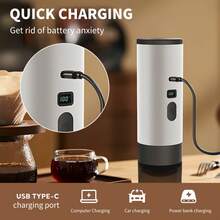 Portable Espresso Coffee Maker, Car Coffee Pot With Heating Function, USB Charging, Capsule, LED Power Display, Easy To Clean, With Stand, Compact Size, Suitable For Travel, Camping, RV, Office And Outdoor Use - Multicolor - View 4