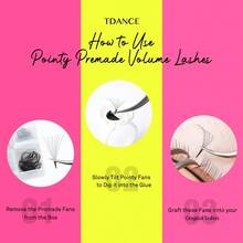 TDANCE 1 Box 1000pcs C/D Pre-Made Fan Lashes Extension Kit, 8-15mm Mixed Length Pre-Made Fan Lashes, Pre-Made Bulk Fan Lashes, Volumized Pointed Base Professional Handmade Soft Volume Lashes Extension 5D/6D/8D/10D/12D/14D/16D 0.05mm/0.07mm - View 10