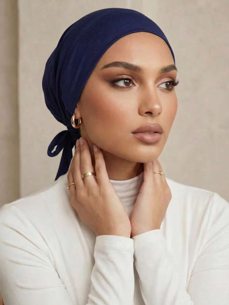 1pc Women's Fashionable Solid Color Elastic Headband Scarf, Versatile Headwrap For Daily Wear
