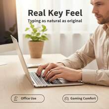 1個奶油色純色英文鍵盤保護套，適用於MacBook Neo 13吋 (A18) Pro 2026款 A3404 512GB 附Touch ID，防刮、防油、易安裝 - 查看 11
