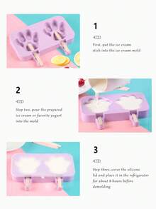 1 Set Silicone Ice Cream Mold, Ice Pop Mold + Wooden Sticks + Lid, Reusable, Easy Unmold, Suitable For Homemade Ice Pops, DIY Ice Pop Mold - Multicolor - View 10