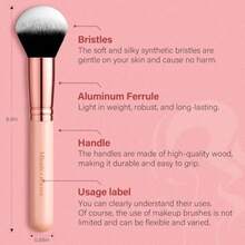 Makeup Brushes Set, Professional 26 Pcs Makeup Kit, Include Powder Foundation Concealers Blush Eye shadows Eyebrow 21 Pcs Makeup Brushes and 2 Powder Puff, 3 Makeup Sponge A01 - Negro - Ver 4