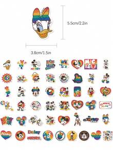 Disney 50張迪士尼米奇創意防水貼紙，適用於水瓶、電腦、平板、筆電、手機、剪貼簿、滑板、吉他、桌面、牆面、冰箱、行李箱、手機殼裝飾貼紙，適合生日禮物、派對禮物、節日禮物等 - 50pcs - 查看 2