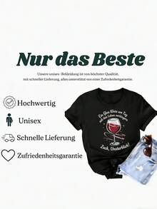 Funny Red Wine Wine Lover T-Shirt Gift For Men And Women Unisex All Seasons Funny Loose And Comfortable T-Shirt - Back - View 5