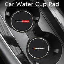 1 pieza Posavasos con cristales brillantes para coche, soporte de taza antideslizante y redondo, accesorios de estilo para coche para Lexus, Chevrolet, KIA, Audi, VW - DZSBD - Ver 1