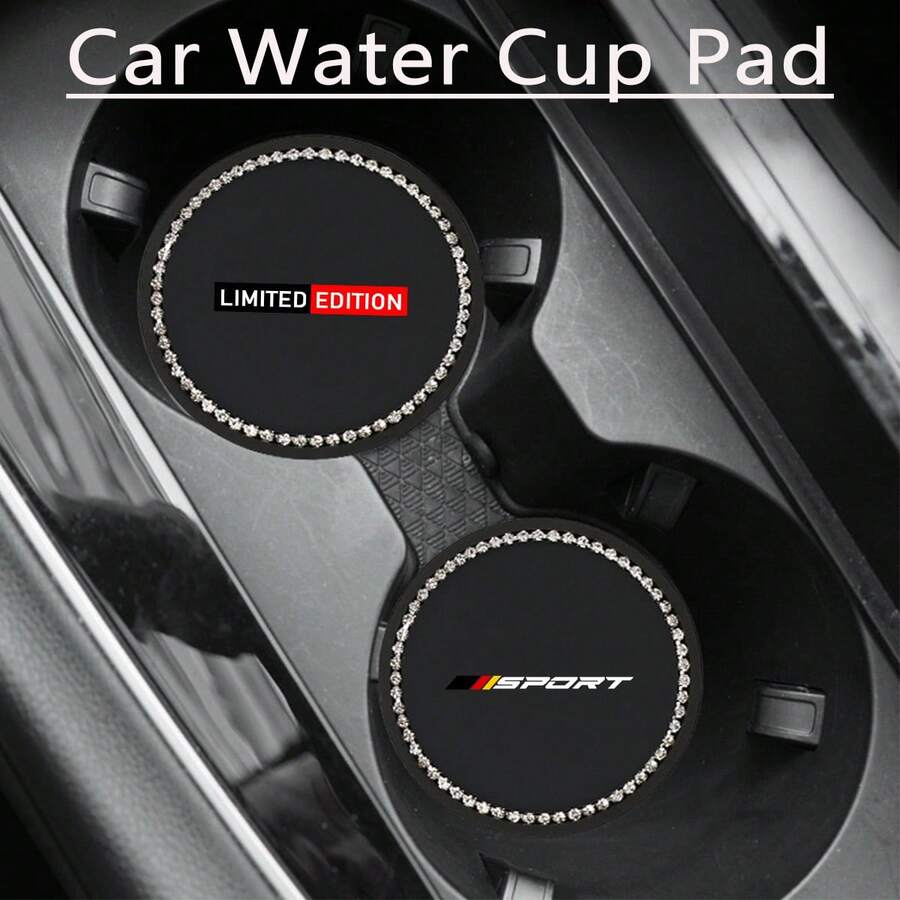 1 pieza Posavasos con cristales brillantes para coche, soporte de taza antideslizante y redondo, accesorios de estilo para coche para Lexus, Chevrolet, KIA, Audi, VW - DZSBD - Ver 1