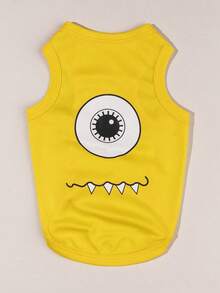 LUCKIE PAW 1pc Big Eye Pattern Pet Vest, Physical Flea Protection, Reduces Shedding, Heat Insulation, Breathable Dog Vest, Suitable For Large And Small Dogs And Cats Indoor - Yellow - View 14