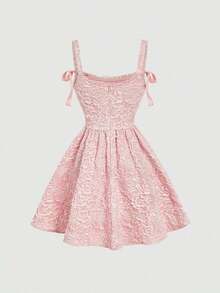 Vestido de tirantes unicolor para mujer sin mangas - Rosa - Ver 4