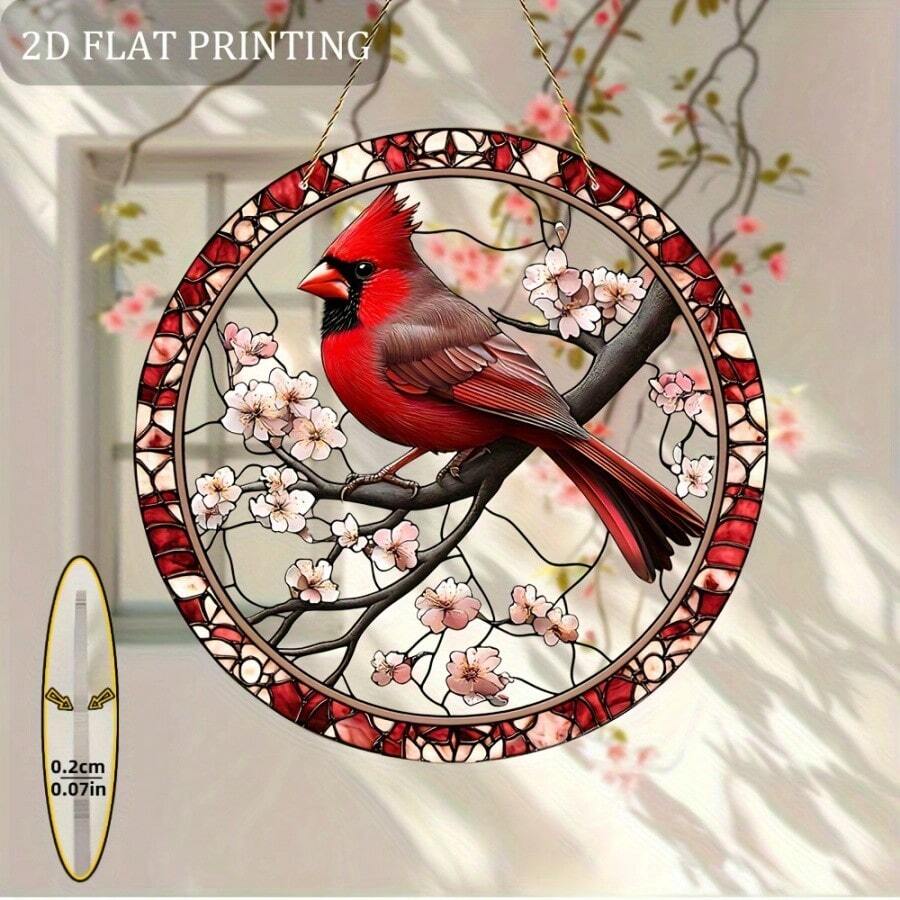 1 pieza Decoración de jardín plana de acrílico 2D, 3 linternas, atrapasol estilo bohemio, regalo de jardinería de primavera/verano, adecuado para césped, maceta - A - Ver 1
