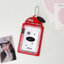 1 pieza Portatarjetas de estilo coreano de moda de 3 pulgadas, portatarjetas de almacenamiento de fotos de ídolo de chica linda, colgante de llavero para mochila de estudiante, regalo - A - Ver 12