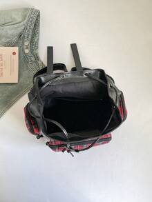 Dedoo 復古鉚釘後背包，復古龐克風旅行日用包，哥德學院風女款後背包 - 彩色 - 查看 9