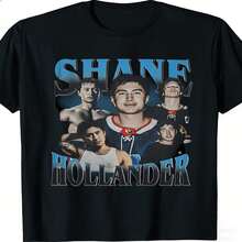 2026 New Retro 90s T-Shirt, Shane Holland Nostalgic T-Shirt, Rival Showdown Booth T-Shirt, Hudson Williams 90s Style T-Shirt, Casual Round Neck Lightweight Stretch Geometric Pattern Short Sleeve, New Top Retro Anime Style Designer Menswear - Black - View 2