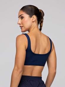 LOT FITNESS Women's Fitness Set: Gym Top With Open Back And Loose-Fitting Shorts For Running - Cool And Comfortable - Màu xanh hải quân - Xem 7