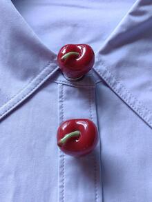 1个/2个优雅樱桃形纽扣套，衬衫纽扣套，夹式纽扣套，时尚水晶袖扣套，适用于燕尾服和婚纱装饰 - 酒紅色 - 查看 10
