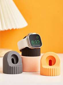 1pc Silicone Charger Stand Compatible With Apple Watch - Multicolor - View 6