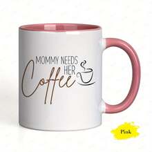 [Envío en 24 horas dentro de México]Taza con doble impresión, 1 unidad, 11 onzas, Cerámica, Taza de café, Texto "Mamá Necesita Su Café" y Diseño de Taza, Apta para lavavajillas, Tazas divertidas, Regalo perfecto para madres, Día de la Madre/Cumpleaños/Regalos - 3 - Ver 2