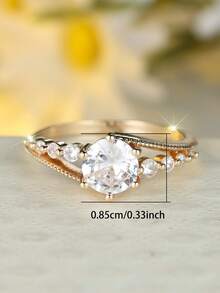 1pc Bee Ring, Suitable For Women's Daily And Holiday Wear - Golden Yellow White - View 5