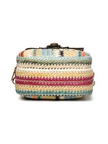 Women's New Fashion Woven Versatile Straw Bag, Large Capacity Crossbody Bag With Detachable Adjustable Shoulder Strap - Brown - View 9