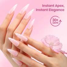 Beetles 256Pcs 16 Sizes Tipex Lite Pre-Built Instant Apex Nail Tips, Long Stiletto 00-14, Flat Nail Friendly Acrylic Tips, Natural Nail Beds Beginner DIY Nail Extensions - Tipex Lite-Stiletto Long 256pcs - 查看 2