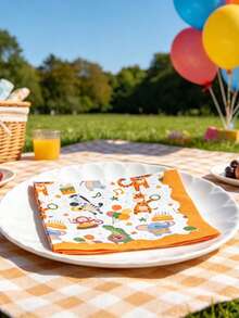 20/40pcs Animal Pattern Colorful Printed Napkins, Jungle Theme Party Disposable Double Layer Colorful Square Paper Napkins, Suitable For Outdoor Birthday Party, Cocktail Decoration And Restaurant Use - Multicolor - View 5