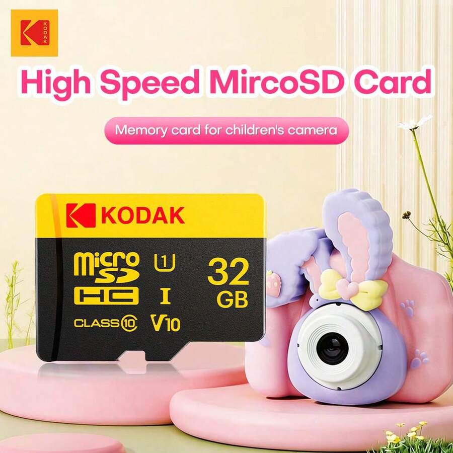 Kodak 16GB C10 U1 Micro SD 卡附適配器，32GB Class10 閃存記憶卡，兼容相機、監控、汽車、智慧型手機、螢幕