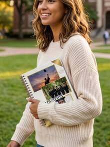 1PC Personalized Graduation Spiral Notebook With Custom Name - Perfect Memory Keepsake Journal For Class Of 2026, Ideal Student Back-To-School Gift, Premium School Supplies, 14.3x20.7cm Elegant Notebook Diary For Celebrating Academic Achievement - Multicolor - View 4